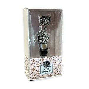Cat Shaped‎ Rhinestone Wine Stopper by Modern Expressions NEW IN BOX Super Cute